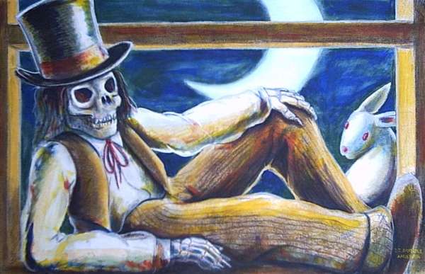 The Evil Mr Jackson  Mixed Media Painting.